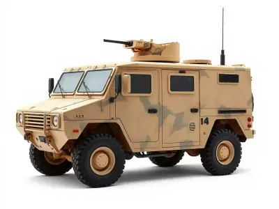 Desert Tactical Vehicle model pack Low-poly 3D model