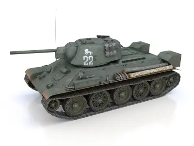 T-34-76 UZTM- Model 1942 - Soviet tank - 22 3D model