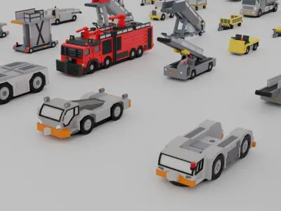Airport Vehicle Pack Low-poly 3D model