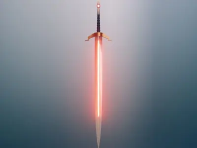 Sword with orange light 3D model