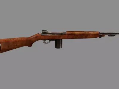 M1 Carbine C127H Garand Paratrooper Luger Low-poly 3D Model Low-poly 3D model