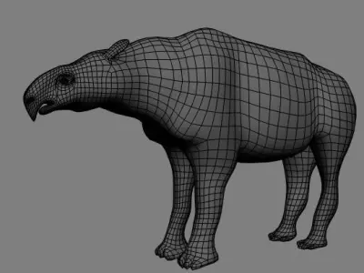 indricotherium metal animal 3D model
