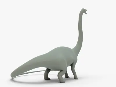 Diplodocus Rigged Basemesh Low-poly 3D model