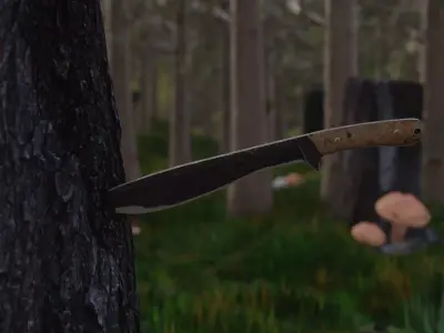 Machete knife Free low-poly 3D model