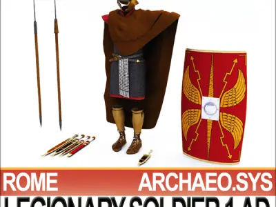 Ancient Rome Legionary Soldier Props Set 3D model