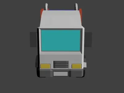 Low Poly Truck garbage Low-poly 3D model