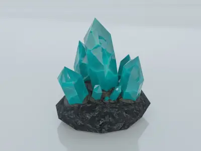Resources Pack - Crystals Low-poly 3D model