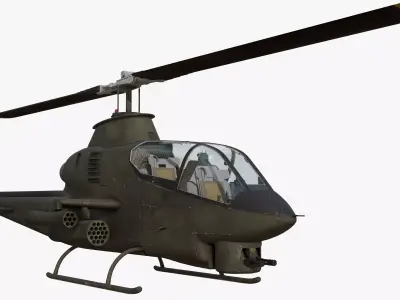 AH1G Cobra US Army Attack Helicopter Game Ready PBR 8K Model Low-poly 3D model