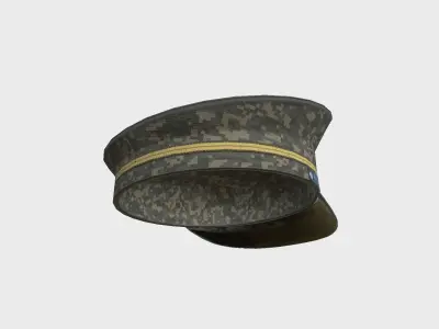 Police Cap 08 Digital Camouflage - Character Design Fashion Low-poly 3D model