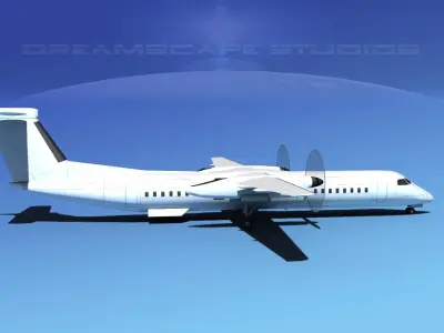 De havilland Canada DHC-8-Q400 LP SS  Low-poly 3D model