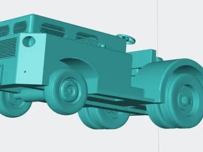 1950 Clarktor style aircraft tow tractor for 3D resin printing 3D print model