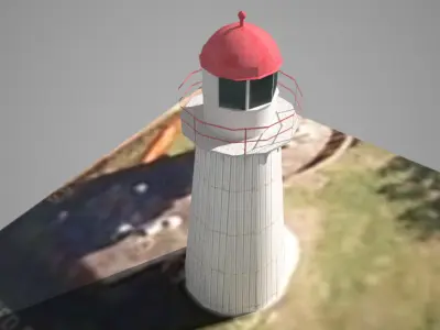 The Old Caloundra Lighthouse Low poly 3D model