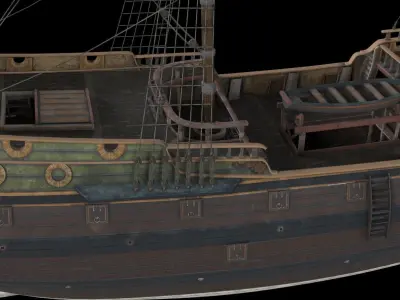 GALLEON SHIP PINNACLE Low-poly 3D model