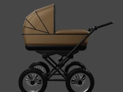 Baby carriage 3D model buy