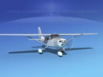 Cessna 172 1967 Bare Metal 3D model