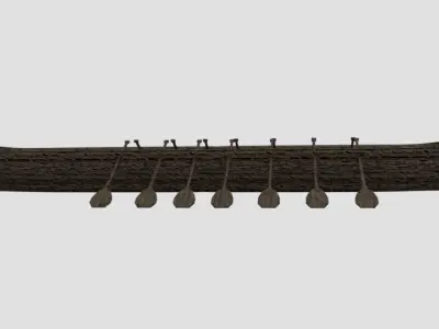 Low Poly Detailed Viking Ship with UHD Textures for Sea Games Low-poly 3D model