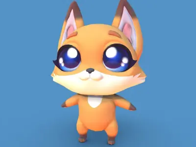 PBR Fox Character Free low-poly 3D model