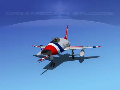 North American F-100E Thunderbirds 3D model