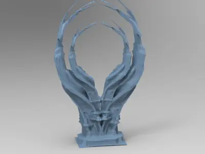 Reindeer tower tree vine 2 3D model