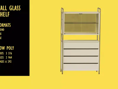Chrome Tubular Shelves Free 3D model