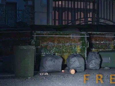 A pack of 3 trash bin Free 3D model