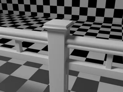 Glass Railing - Style 2 3D model