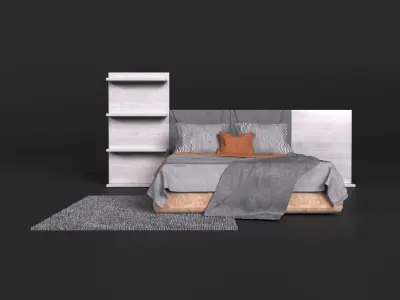 Elegant bed in a modern style Free 3D model