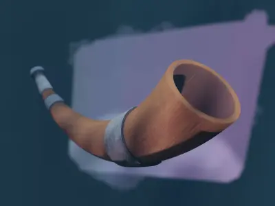 Stylized War Horn Low-poly 3D model