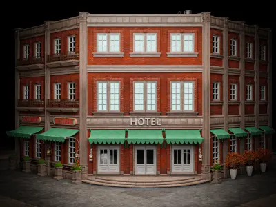 URBAN BUILDING OLD HORROR 5 Low-poly 3D model