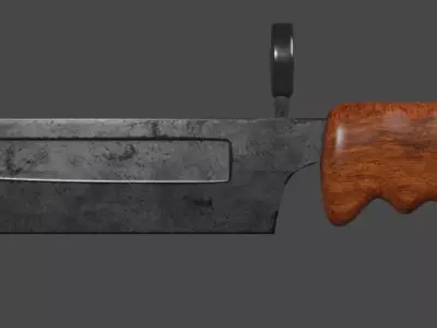 Knife with wooden handle Free low-poly 3D model