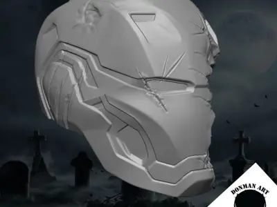 Iron Man Zombie Head for 6 inch action figures 3D print model