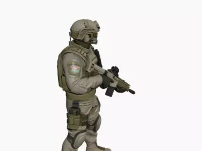 Military Soldier Character 3D Model Realistic Tactical Outfit 02 3D model
