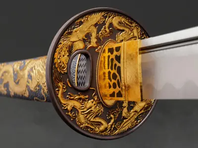 Dragon Blade - Katana Low-poly 3D model