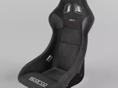 Racing Seat Sparco QRT-C CARBON Suede Black 3D model