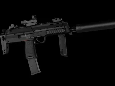 HK MP7A1 Low-poly 3D model