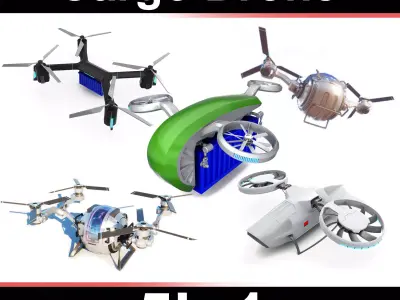 Cargo dron Set 5in1 3D model
