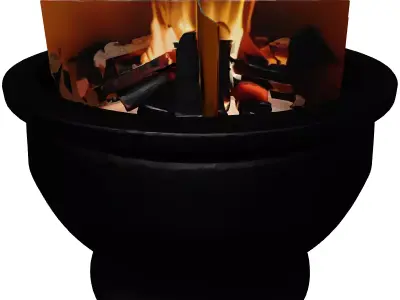 Modern Outdoor Fire Pit with Logs 3D model