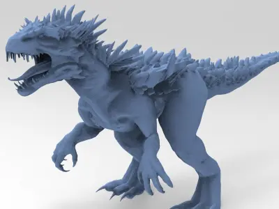 Dragon lizard Viking Dinosaur Statue Base 3D model