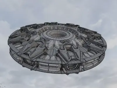UFO unidentified flying object Low-poly 3D model