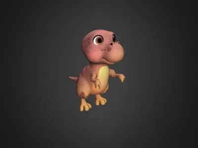 Asset - Cartoons - Dinosaur T-Rex Rigged 3D model