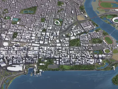 Perth Low-poly 3D model