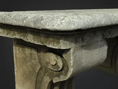 Stone Bench Imperial Palace Low-poly 3D model