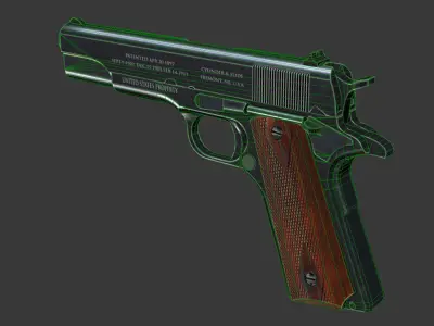 Colt 1911 - Game mesh Low-poly 3D model
