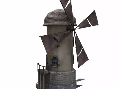 Windmill Low-poly Free low-poly 3D model