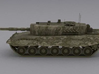 Leopard 2A4 Low-poly 3D model