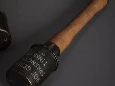 M24 Stick Grenade Stielhandgranate Low-poly 3D model