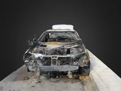 Destroyed Mercedes Photogrammetry Free 3D model