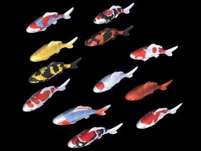 GAME READY 3D Stylized Koi Fish Low-poly 3D model