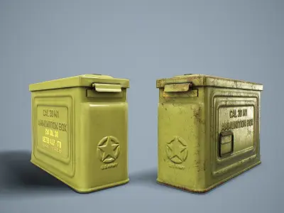 1942 US Ammo Box Carbine 30 PBR Low-poly 3D model