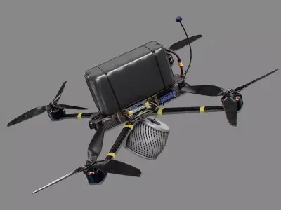 Combat FPV Drone  Kamikaze 7 Inches Low-poly 3D model